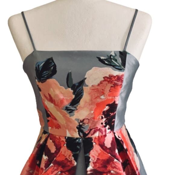 Crystal Doll Dress Gray Blue Pink Floral Spaghetti Strap Party Junior Size 3 NEW - Picture 5 of 14